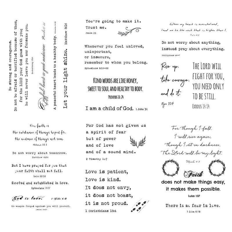 Everjoy 60+ Designs Inspirational Christian Quotes Bible Verses Scriptures Temporary Tattoos - Image 2